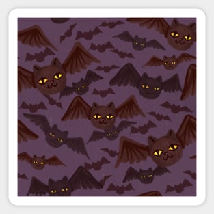 spooky halloween pattern with lots of cat-bats Sticker